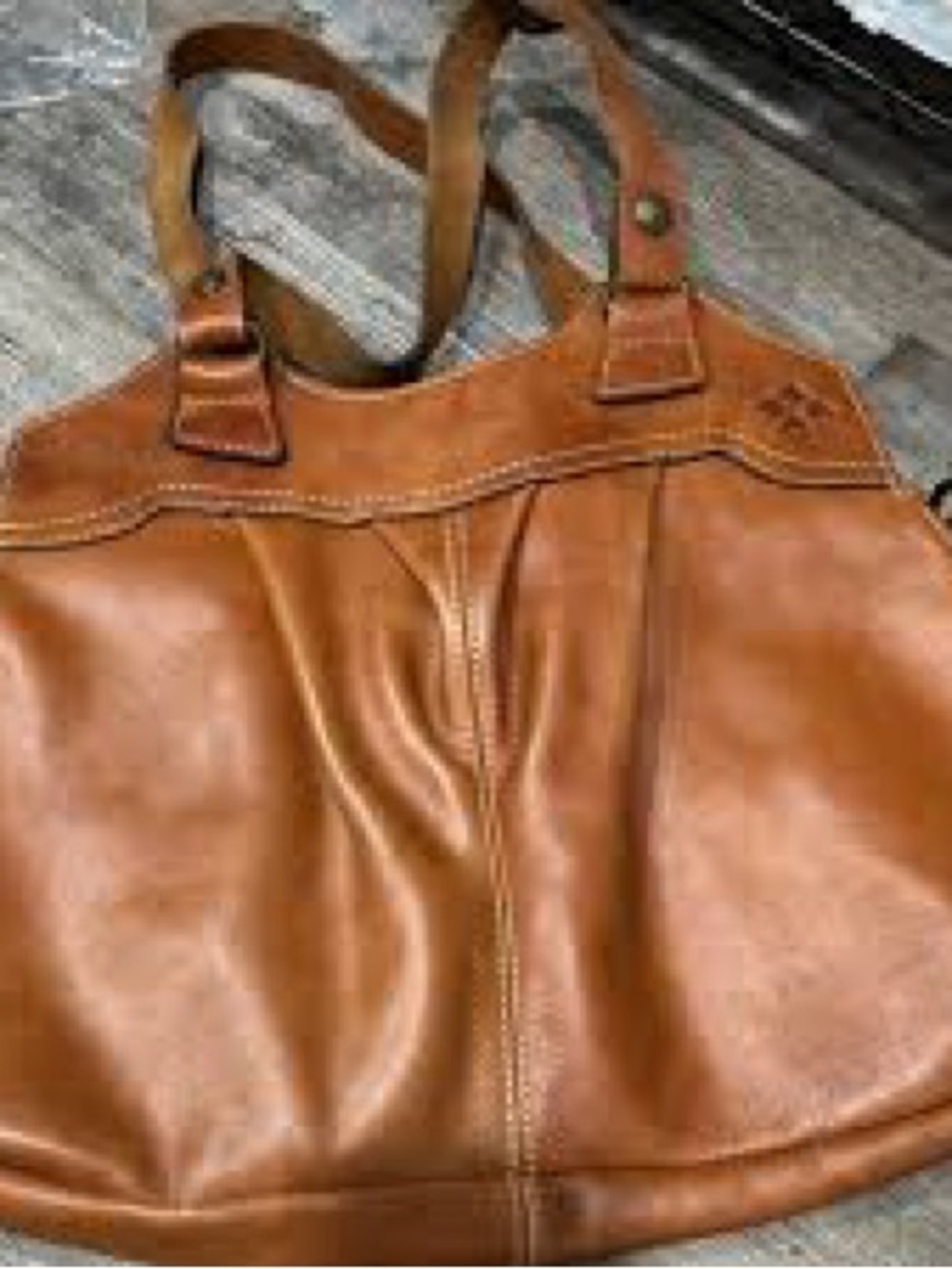 Patricia Nash Brown Genuine Leather Double Handle Satchel Bag - Picture 3 of 12